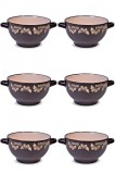 Set boluri supa, 6 piese, 650 ml, Ceramica, Maro Crem