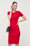 Armani Exchange rochie culoarea rosu, mini, mulata