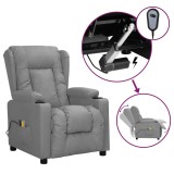 VidaXL Fotoliu de masaj electric, gri, piele ecologică