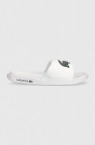 Lacoste papuci CROCO DUALISTE femei, culoarea alb, 43CFA0040