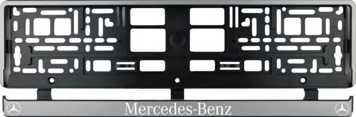 Set 2 bucati, suport numar inmatriculare argintiu Mercedes Benz