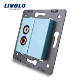 Cumpara ieftin Priza audio Livolo albastra pentru conectare eleganta &icirc;n perete
