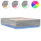 Cadru de pat cu LED, gri sonoma, 135x190 cm, lemn prelucrat