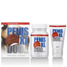 Penis XL Duo Pack - Pachet Tablete si Crema pentru Erectie, 30 ml & 30 tabs