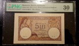 ROMANIA - 5 lei - Februarie 1917 VF , fagure MARE , gradata PMG 30. Piesa superba de colectie . RRR !!