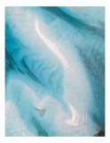 Tablou Canvas, "Vis albastru acvatic &icirc;n mișcare", Albastru, Calm, Unduiri, Nisip, Ocean, Linie, Texturi, Abstract, 26 x 39 cm, CMCLASS