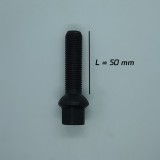 Prezon janta aliaj negru M14x1.5 50 mm pentru VW, Seat, Skoda, Audi