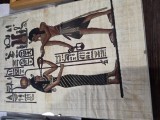 Lot vintage de 3 tablouri papirusuri egiptene