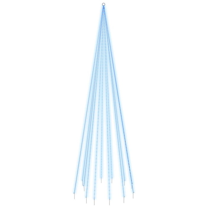 Brad de Craciun pe catarg, 732 LED-uri, albastru, 500 cm