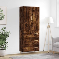 vidaXL Dulap &icirc;nalt, stejar fumuriu, 69,5x34x180, lemn compozit 3195840