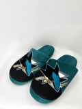 San Jose Sharks papuci de bărbați Team Logo Staycation Slipper - M = 42-43 EU