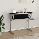 Gossi birou craft negru &amp; gri 110x53x(58-87) cm lemn prelucrat &amp; otel