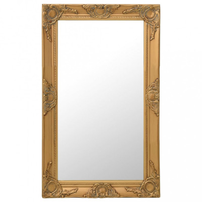 Oglindă de perete &amp;icirc;n stil baroc, auriu, 50 x 80 cm foto