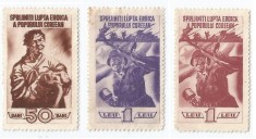*Romania, lot 1046 cu 3 timbre fiscale de ajutor, 1952, NG foto