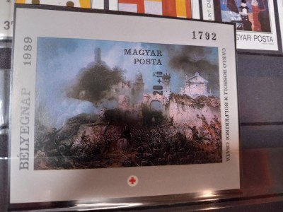 Ungaria.1989 - Ziua mărcii, picturi , MNH Nedantelat - Mi 4050 A - Bloc 205 B foto