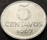 Cumpara ieftin Moneda 5 CENTAVOS- BRAZILIA, anul 1967 * cod 3245 B
