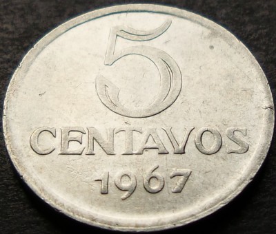Moneda 5 CENTAVOS- BRAZILIA, anul 1967 * cod 3245 B foto