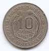 Guinea 10 Francs Guin&eacute;ens 1962 - Sekou Toure, Cupru-nichel, 23.5 mm KM-6, Africa