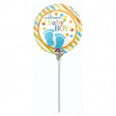 Balon Botez Mini Folie 23 cm Welcome Baby Boy foto