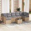 VidaXL Set de canapele pentru grădină 8 pcs Bej și gri 55 x 55 x 37 cm 3346300
