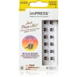 KISS imPRESS Just Press &amp; GO ! pachet cu gene fără noduri autoadezive Authentic Natural c 12 buc
