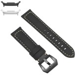 Curea piele naturala compatibila Samsung Galaxy Watch9 44mm/40mm, Samsung Galaxy Watch 8 44mm/40mm, Negru Mat