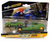 MAISTO DESIGN ELITE TRANSPORT SET CAMION CU RAMPA MAISTO FLATBED SI MASINUTA