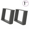 VidaXL Picioare pentru măsuță de cafea &icirc;n formă de U, 2 buc., antracit, 50x(30-31) cm, oțel 4012746