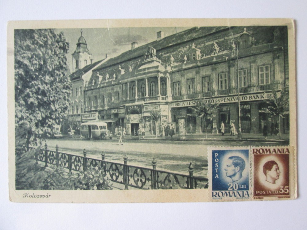 Cluj Napoca-Strada Unirii,magazine,carte postala cenzurată 1945, Circulata,  Printata | Okazii.ro