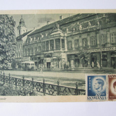 Cluj Napoca-Strada Unirii,magazine,carte postala cenzurată 1945