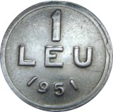 Romania, 1 leu 1951 * cod 38, Aluminiu