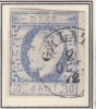 ROMANIA 1872LP 31c CAROL I CU BARBA10 BANI ULTRAMARIN IMPRESIUNE DEFECTUOASA T 1, Stampilat