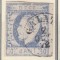 ROMANIA 1872LP 31c CAROL I CU BARBA10 BANI ULTRAMARIN IMPRESIUNE DEFECTUOASA T 1