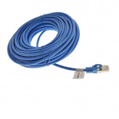 Cablu ecranat FTP, Lanberg 40498, cat.5e, mufat 2xRJ45, lungime 15m, AWG 26, 100 MHz, de legatura retea, ethernet, albastru
