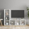 VidaXL Dulapuri TV, 2 buc., alb, 107x35x37 cm, lemn prelucrat 3079934