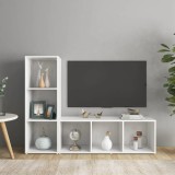 VidaXL Dulapuri TV, 2 buc., alb, 107x35x37 cm, lemn prelucrat