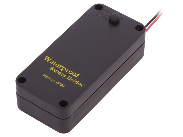 Suport Baterii AA cu Comutator IP65 Negru 150mm
