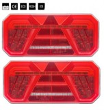 Set Stopuri Neon LED Dinamic 12V 24V, 305x140mm, ECE R6 R7 R10, Camion Remorca Autobuz, Stanga+Dreapta