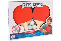 Set 2 palete de ping pong cu fileu inclus si 3 mingi foto