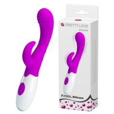 Vibrator Pretty Love Bruno, 7 Moduri Vibratii, Silicon, Mov, 20 cm