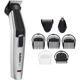 Aparat de tuns si ras BaByliss Multi trimmer Titanium 8in1 MT726E, Autonomie 60 min, 8 accesorii, Gri/Negru