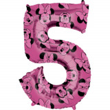 Cumpara ieftin Balon folie cifra 5 Mickey Mouse, roz, 66 cm