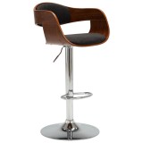 Cumpara ieftin Scaun de bar, gri, lemn curbat si material textil