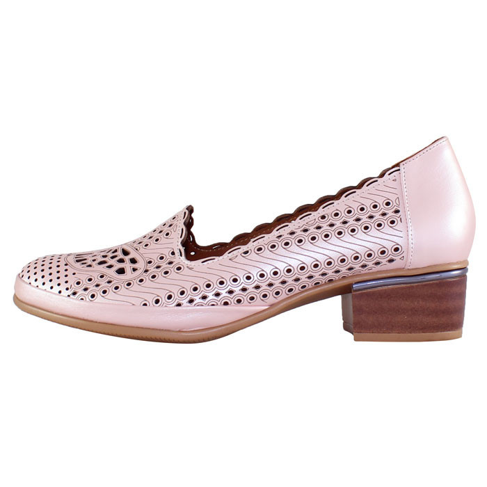 Pantofi cu toc dama piele naturala - Yussi roz - Marimea 37