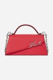 Karl Lagerfeld poseta de piele K/SIGNATURE culoarea rosu, A1W30458