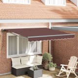 VidaXL Cortina Retractabilă Manual Maro 350x250 cm țesătură
