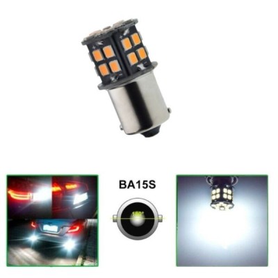 LED 30 SMD BA15S P21W 1156 Canbus Lampa Becuri Lumini Alb 12V 24V foto