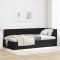 vidaXL Cadru de pat colțar cu headboard Negru 90 x 200 cm Catifea 42016312