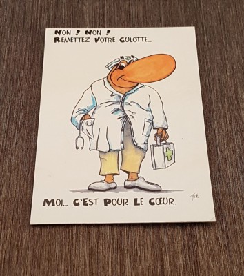 Carte Poștală Umoristică 1996 &amp;ndash; Marc B&amp;eacute;ziat, Doctor Amuzant, Ilustrație Vintage Franceză foto