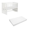 Patut Klups Paula Alb 120x60 cm + Saltea Cocos Confort MyKids 10cm, Antialergica, Fermă, Siguranta UE